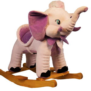 راکر فیل کودک چوبی گلبهی -اسباب بازی